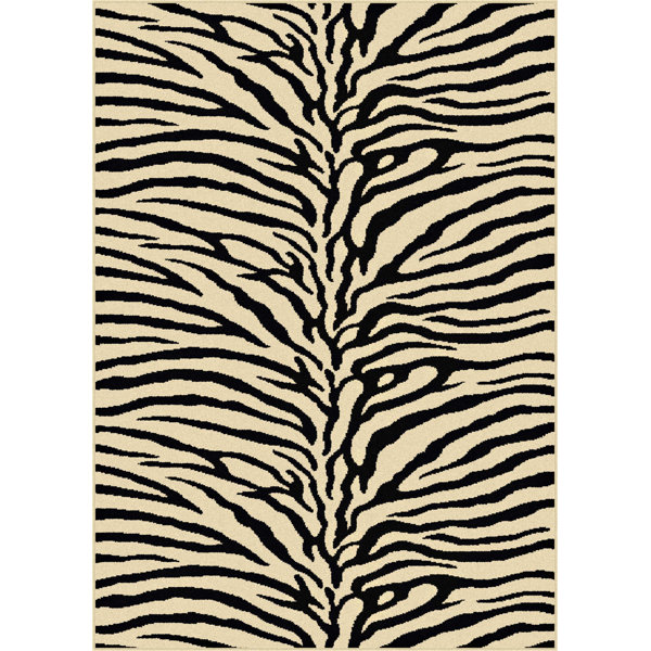 Bloomsbury Market Pembroke Pines Animal Print Black/Beige Area Rug & Reviews Wayfair